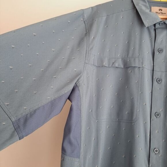 WIND RIVER Vented Back Fishing Utility Sleeve Button Down Shirt Blue Men's Sz XL - Picture 13 of 16
